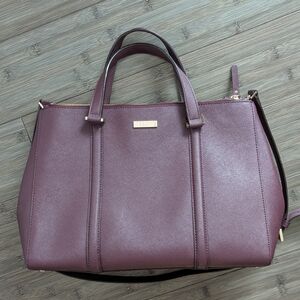Kate Spade Newbury Lane Tote Satchel Purse Bag Burgundy Wine